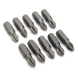 10PCS 25mm Length 1/4 Inch Hex Shank pH2 Magnetic Screwdriver Bit Set