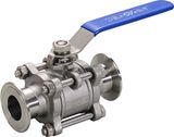 3PC Stainless Steel Ball Valve with Clamp Ends