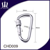 Quick Release Silver Keychain Screw Locking Climbing Carabiner Hook