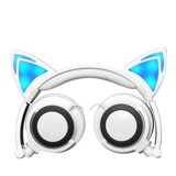 Stylish Wired Cat Ear LED Light Mobile Phone Headphone