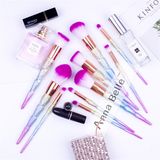 PRO Diamond Cosmetic Face Brush Set Colorful Make up Brushes Beauty Tools Wholesale