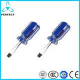 Cr-V Steel Forging Transparent Handle Mini Slotted Screwdriver