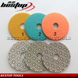 Flower Type 3 Step Polishing Pad for Granite and Quartz