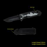 Survival Knife with Window Breaker & Belt Cutter (#3639)